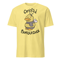 Certified BumbleDuck Hoodie — soft spoonie hoodie with duck illustration, chronic illness apparel, cornsilk yellow