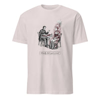 Actually Quite Normal Soft Tee — spoonie graphic tee with text design, ice grey