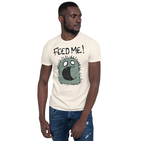 Feed Me Monster Soft Tee — funny chronic illness tee with monster character design, natural