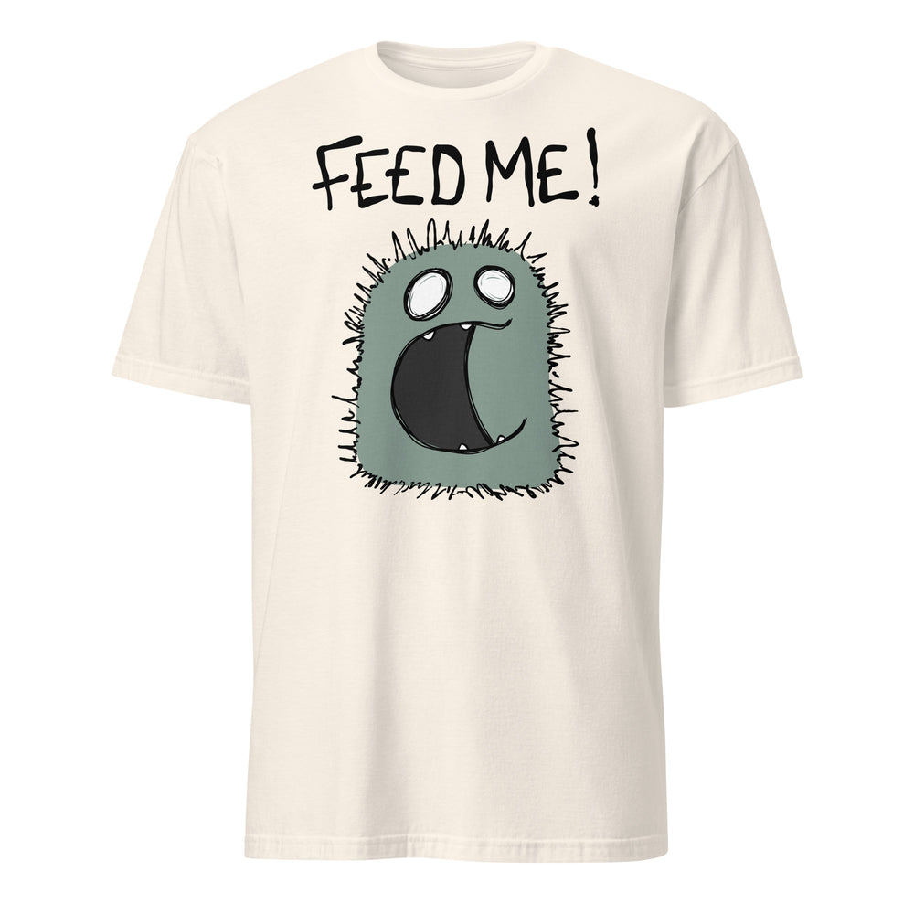 Feed Me Monster Soft Tee — funny chronic illness tee with monster character design, natural