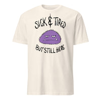 Sick and Tired Soft Tee - Lil Monster Edition — funny chronic illness tee with monster character design, natural