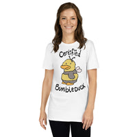 Certified BumbleDuck Hoodie — soft spoonie hoodie with duck illustration, chronic illness apparel, white
