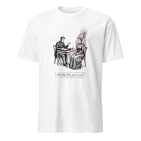 Actually Quite Normal Soft Tee — spoonie graphic tee with text design, white 