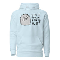 I Got 99 Problems Lil Monster Hoodie — chronic illness humour hoodie with monster design, blue