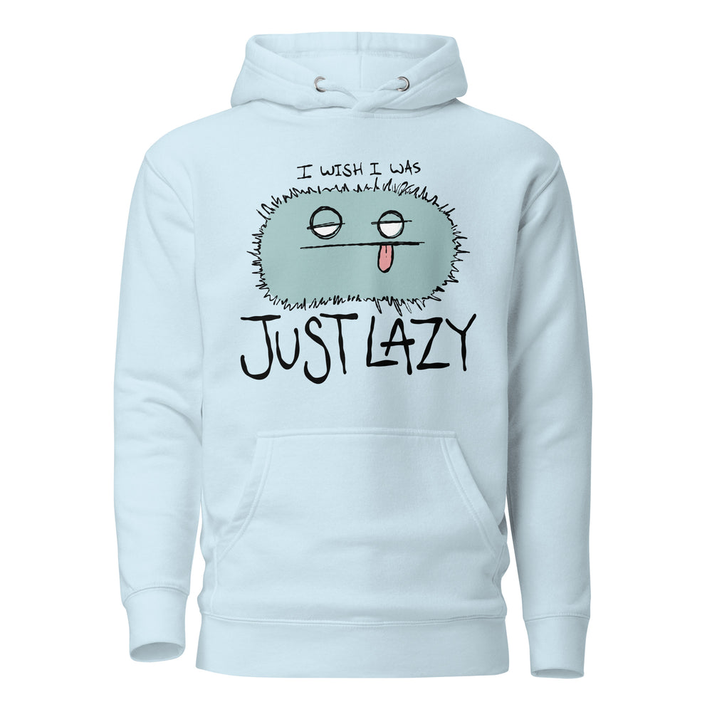 I Wish I Was Just Lazy Monster Hoodie — spoonie monster graphic hoodie, comfortable chronic illness clothing, blue