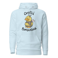 Certified BumbleDuck Hoodie — soft spoonie hoodie with duck illustration, chronic illness apparel, blue