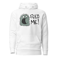 Feed Me Monster Hoodie — spoonie monster graphic hoodie, comfortable chronic illness clothing, white